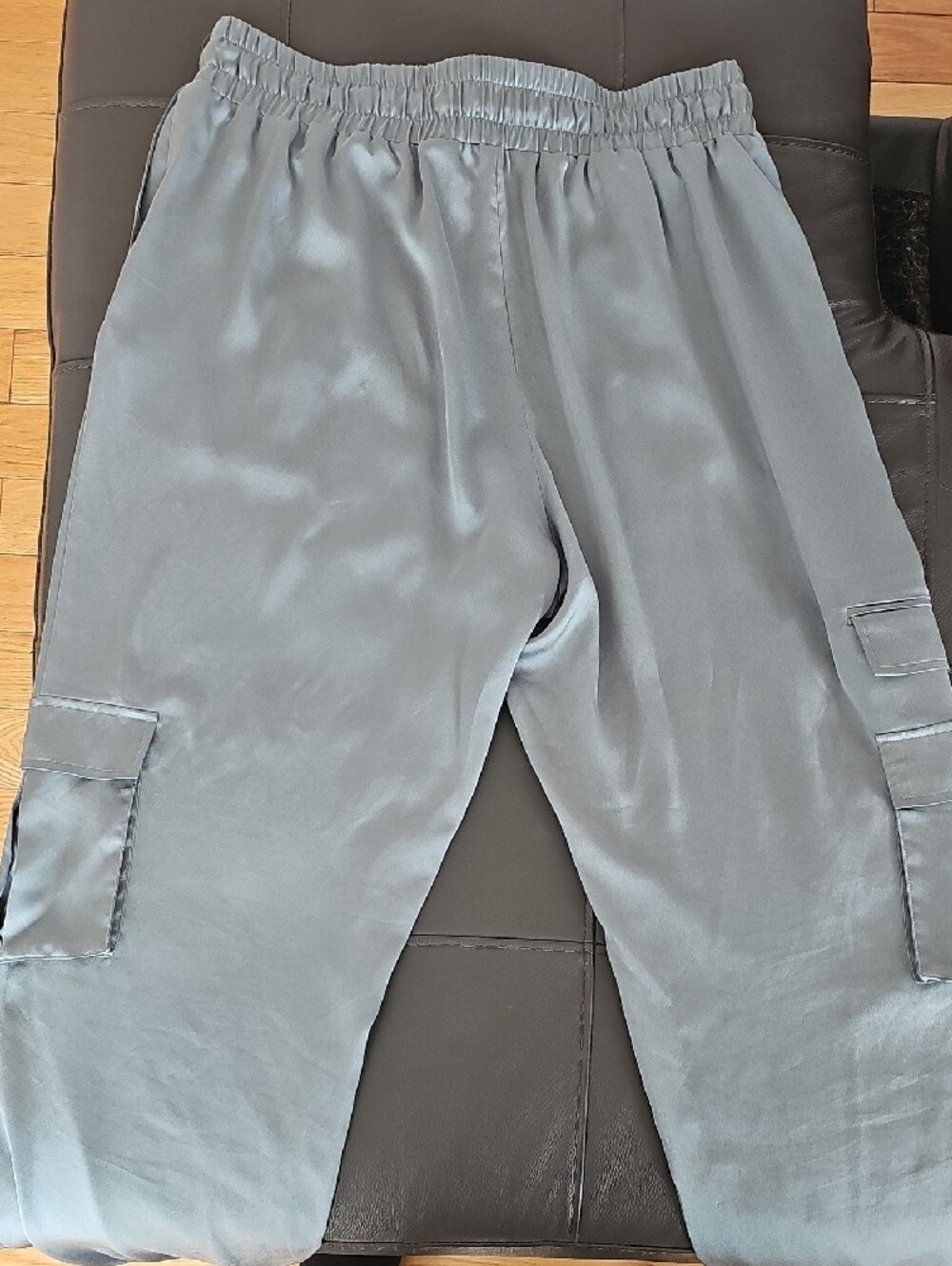 Guess Women's Cargo Jogger Pants in Slate Gray/ Sage Green - Picture 3 of 6